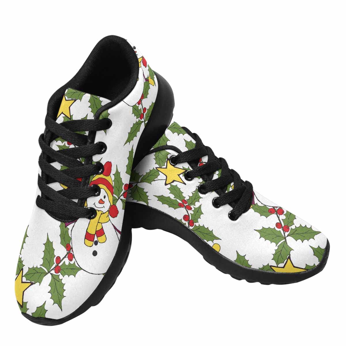 InterestPrint Women's Lightweight Breathable Running Shoes - Cute Penguin with Santa Hat Design - Perfect for Jogging, Gym Workouts & Christmas Gifts