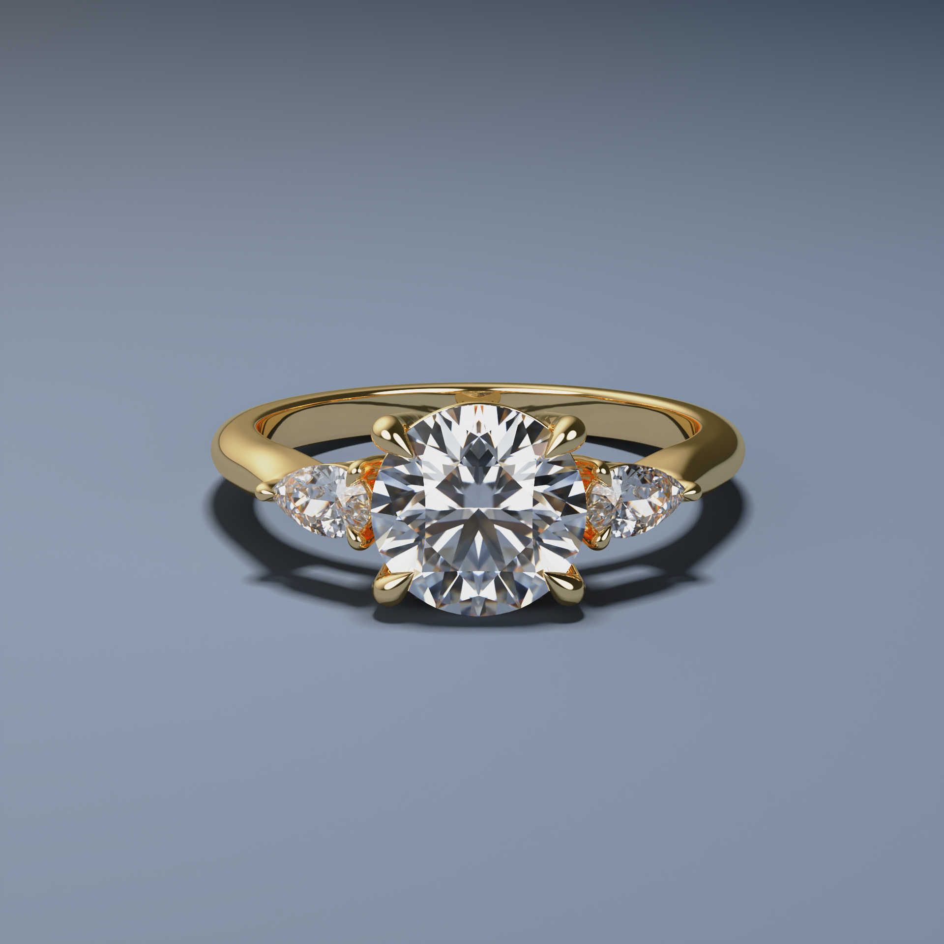 1.5ct Round Trilogy Diamond Engagement Ring - Illuminate Collection | Sparkling Elegance for Proposals, Anniversaries & Special Occasions