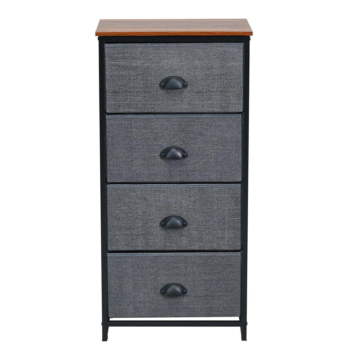 TratoKS 4-Drawer Dresser Chest - Bedroom Storage Tower & Nightstand with Organizer | Modern Black Dresser for Clothes, Bedroom Decor & Small Space Organization | Perfect for Bedroom, Closet, Nursery & Apartment Storage