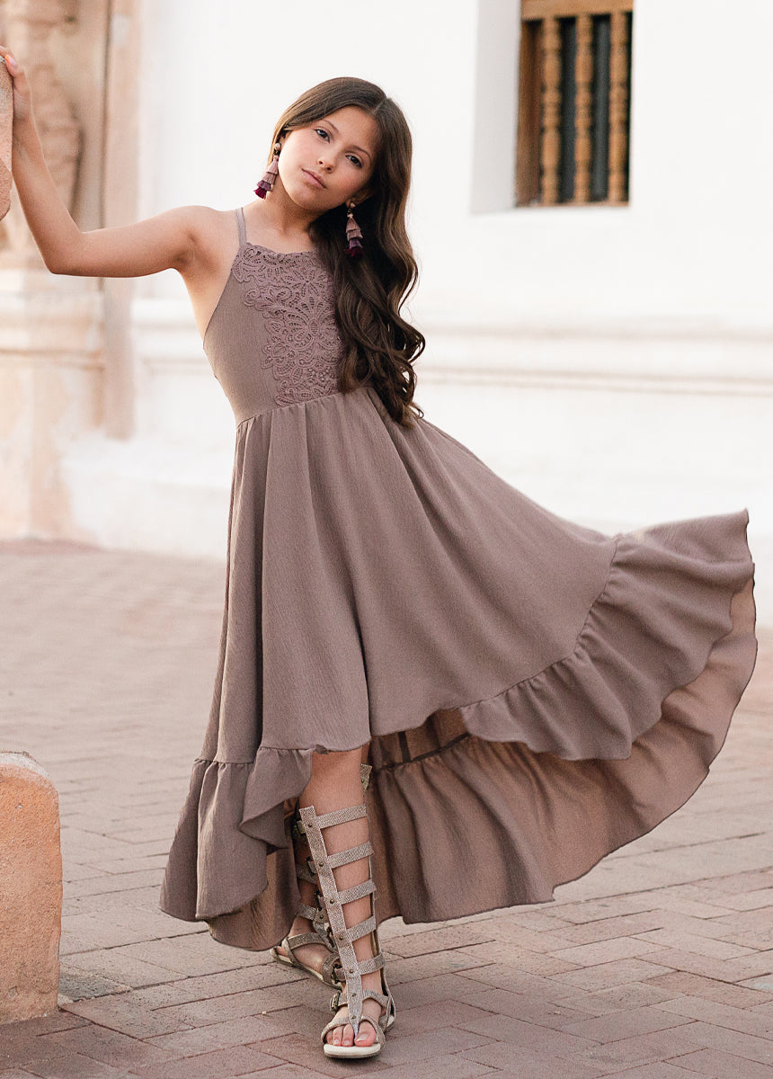Amala Women's Flowy Maxi Dress in Dusk - Elegant Boho Summer Beach Dress for Vacation, Date Night & Outdoor Parties