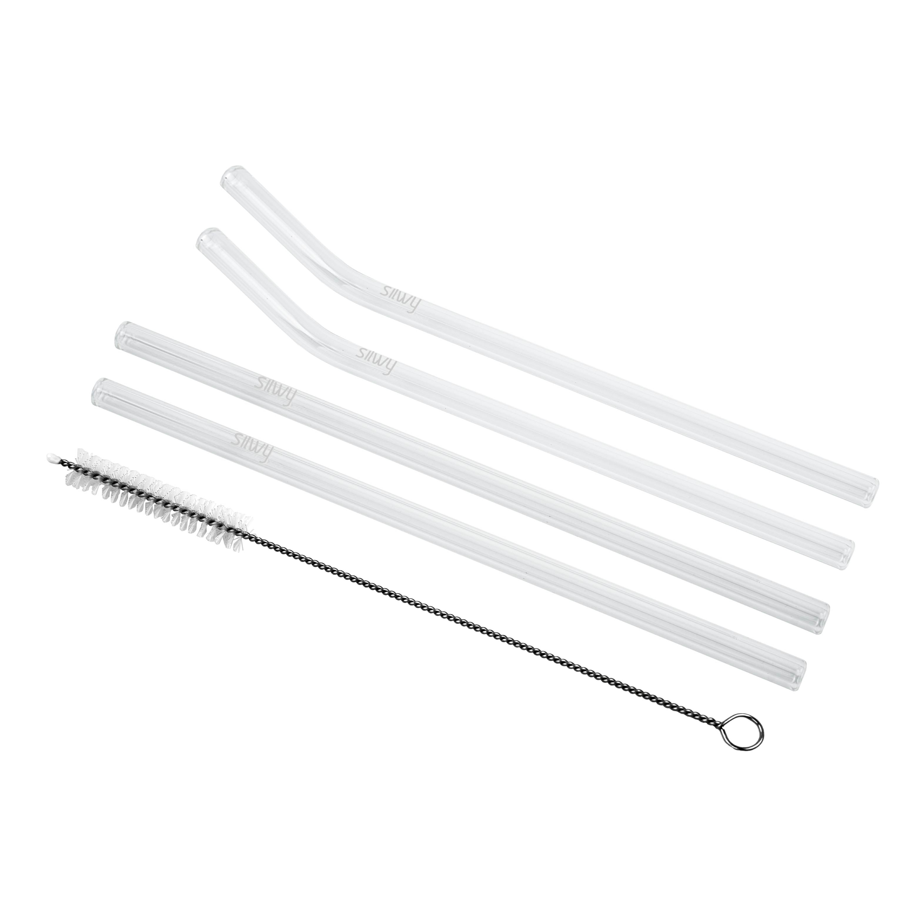 Silwy Stainless Steel Straw Set - Reusable Metal Drinking Straws for Smoothies, Iced Coffee & Cocktails - Perfect for Home, Office & Travel
