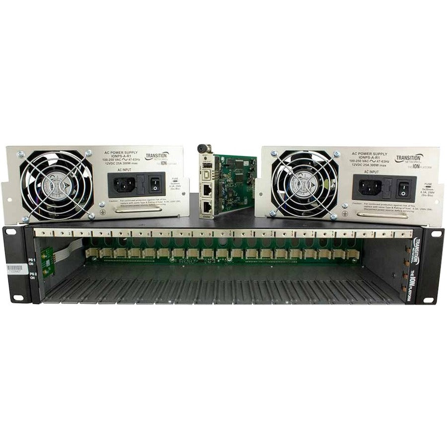 19-Slot AC Ion Chassis with Redundant Power Supply & Management Module Bundle - Ideal for Data Centers & Network Racks