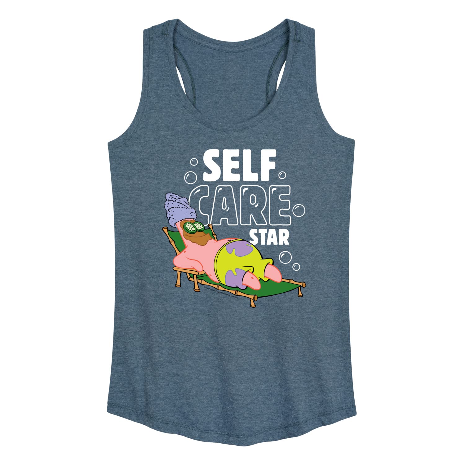 SpongeBob SpongePants Women's Racerback Tank Top - Soft Comfortable Self Care Star Graphic Tee - Perfect for Summer, Gym Workouts & Casual Wear