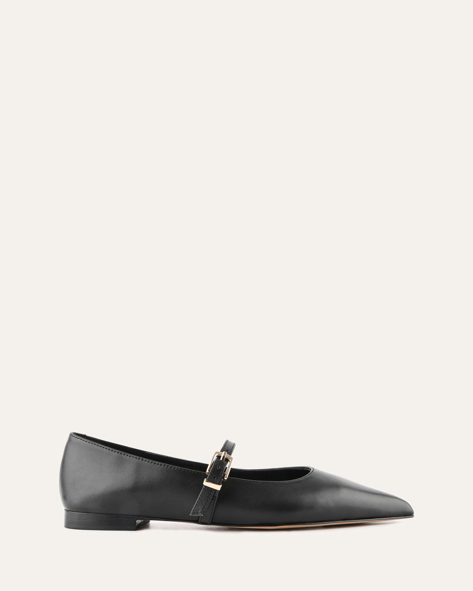DILARIA Women's Black Leather Dress Flats - Comfortable & Stylish Shoes for Work, Office, and Formal Occasions