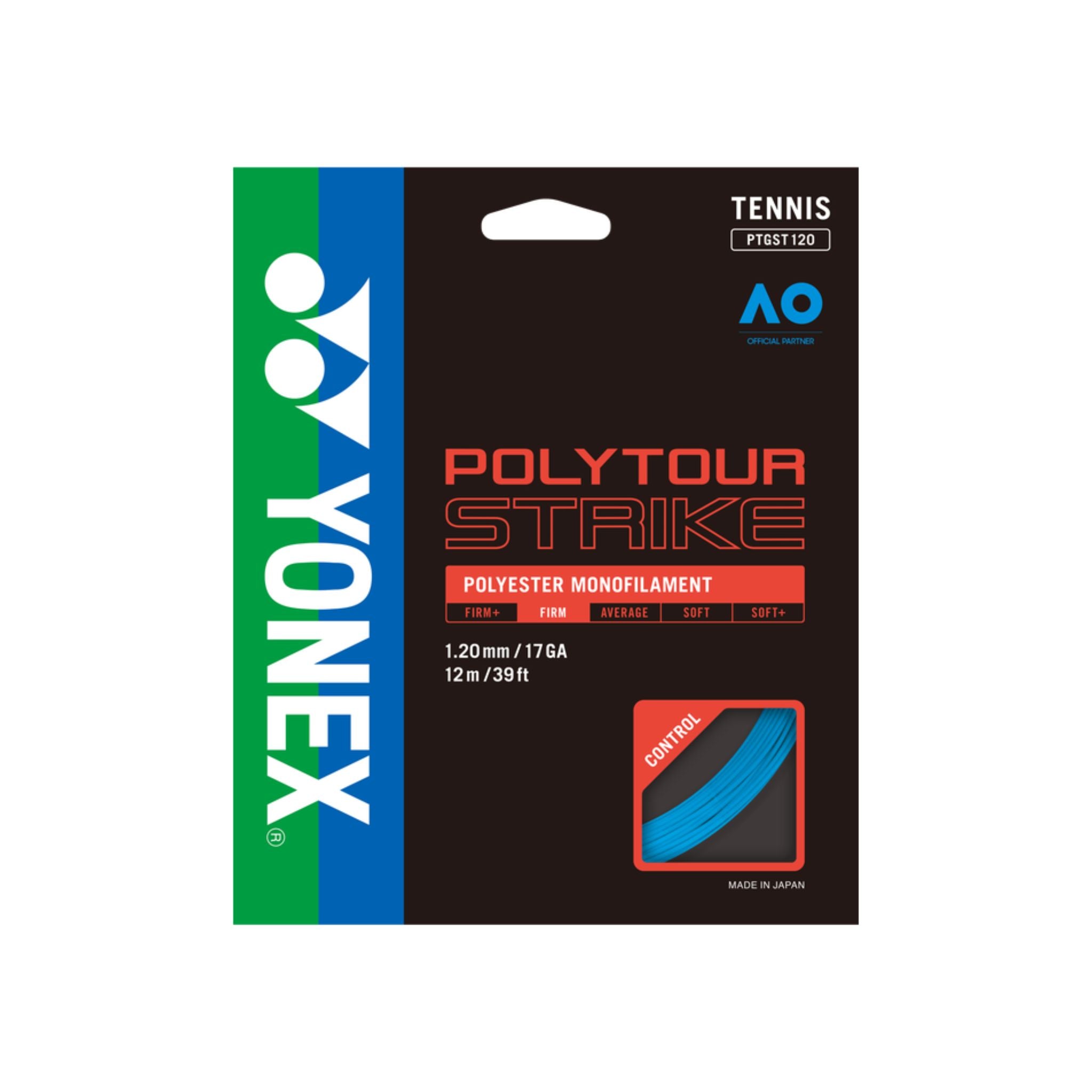 Yonex Polytour Strike 120 Tennis Strings - High Performance Polyester String for Power & Spin | Perfect for Competitive Players & Tournament Play