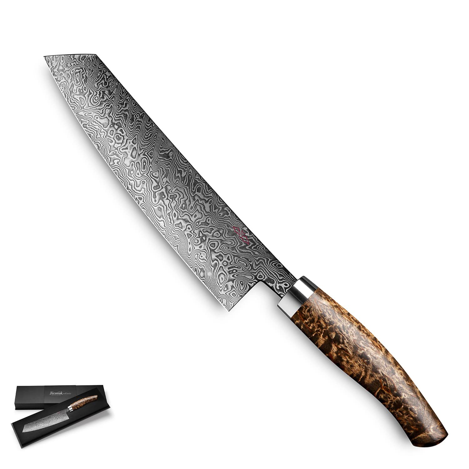 Premium C90 Chef's Knife - High Carbon Stainless Steel Blade with Karelian Birch Burl Handle - Professional Kitchen Knife for Slicing, Dicing & Chopping - Perfect Gift for Home Cooks & Culinary Enthusiasts