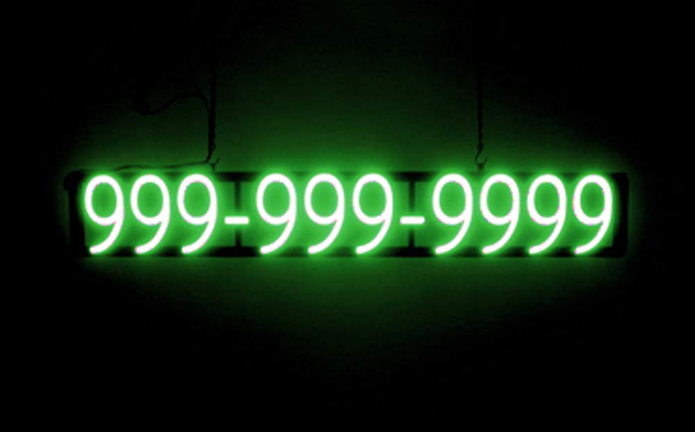 SpellBrite Custom Neon LED Phone Number Sign - Ultra Bright Business Storefront Display with Energy Efficient Lighting | Perfect for Retail Shops, Restaurants & Office Buildings