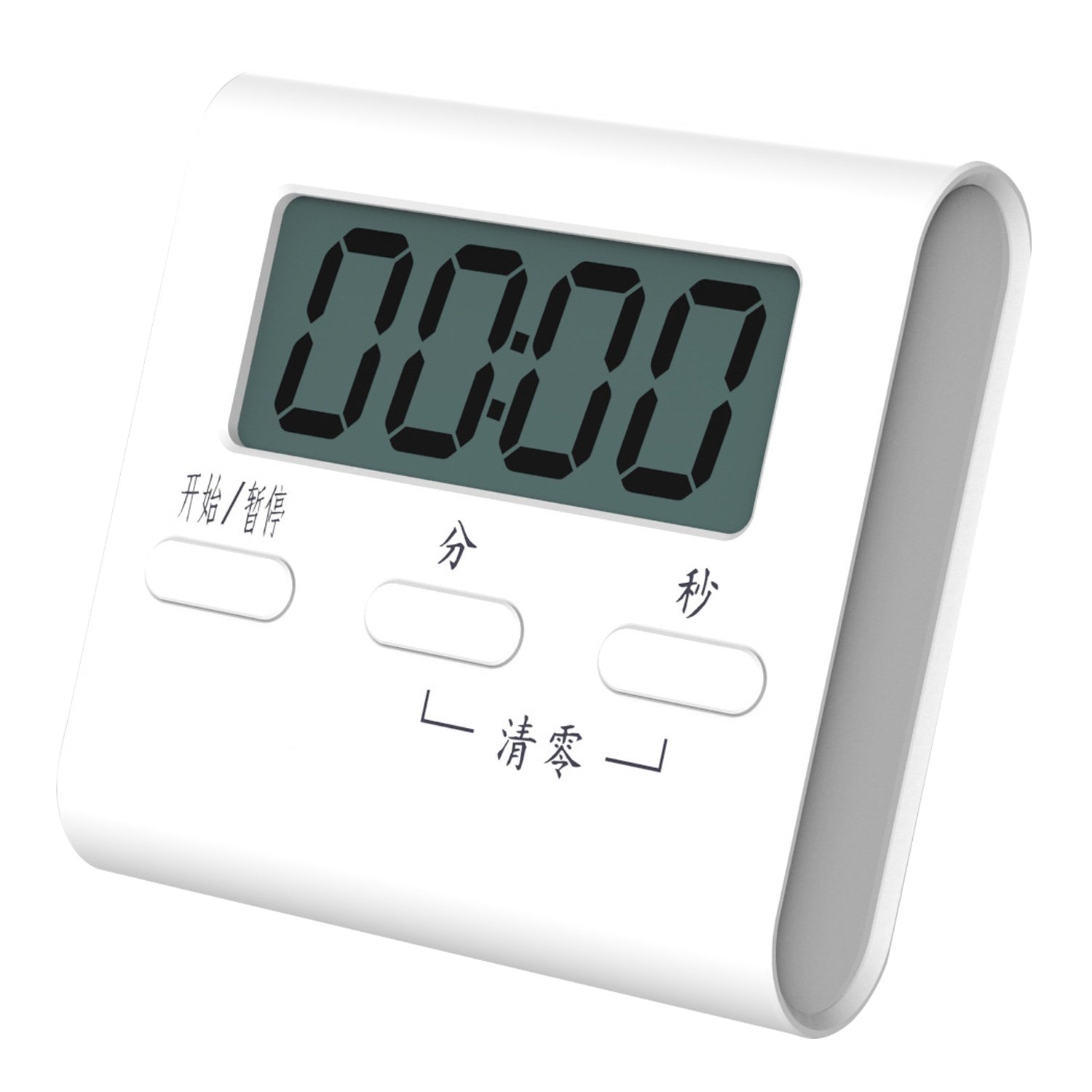 Mini Digital Kitchen Timer - White Rectangle Casual Design for Cooking, Baking, Studying & Office Use | Portable Countdown Clock with Loud Alarm