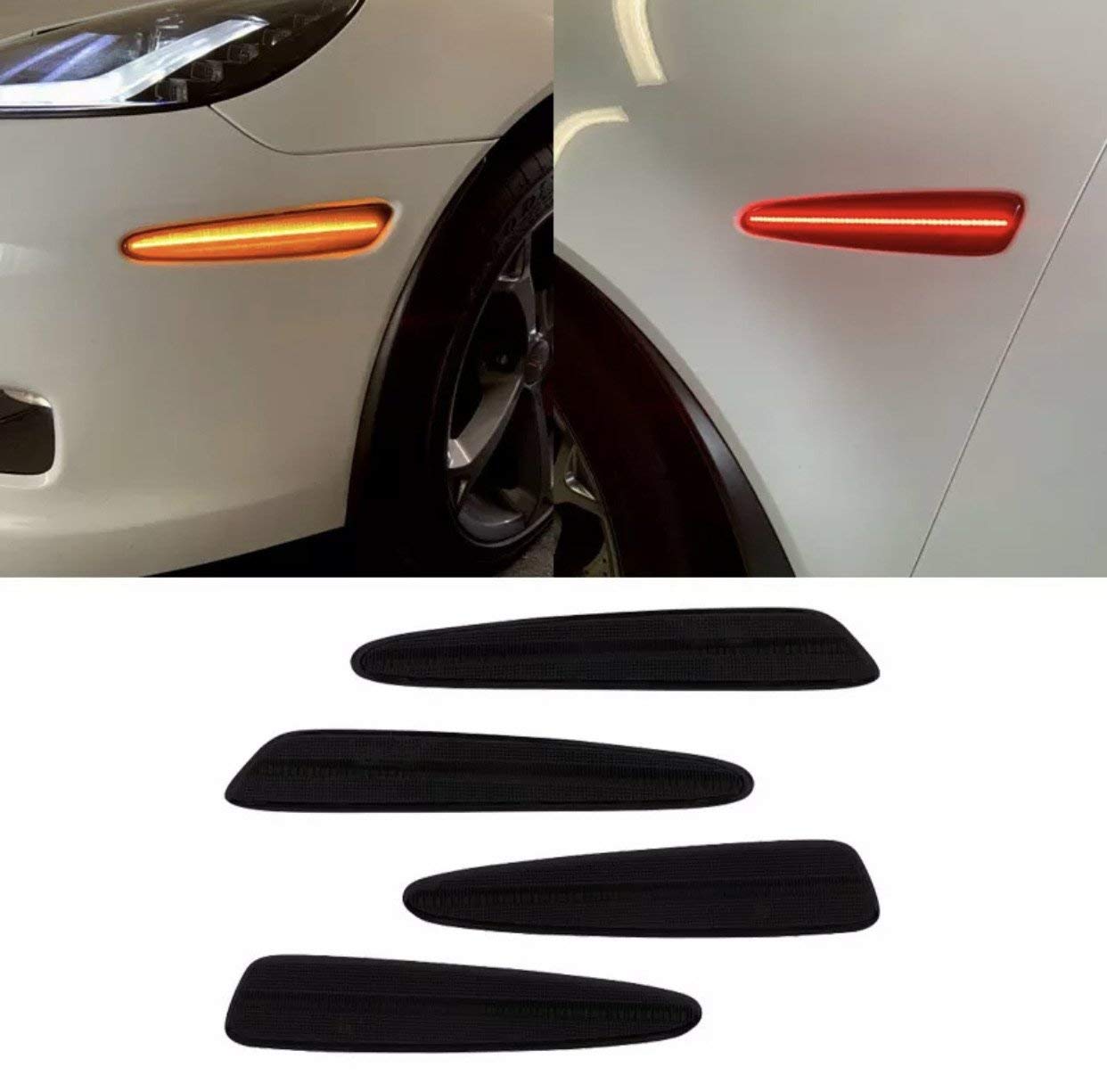 Vette Lights Smoked Laser LED Side Markers for 2005-2013 C6 Corvette - Upgrade Your Ride with Stylish Lighting for Night Driving & Car Shows