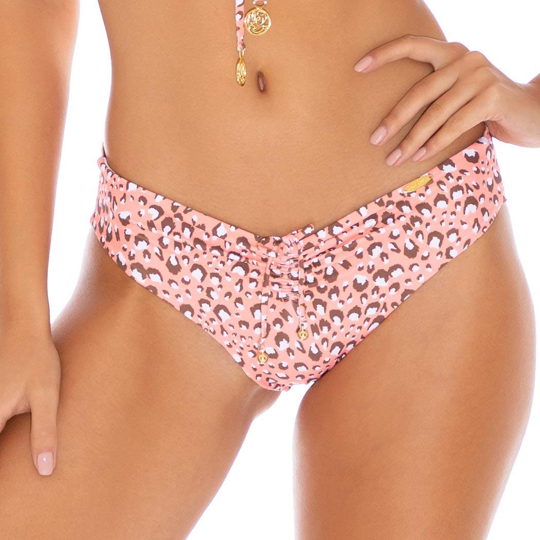 Luli Fama Baby Jungle Swimwear - Adjustable Drawstring Ruched Bottom Bikini for Toddlers | Perfect for Beach, Pool & Summer Vacations