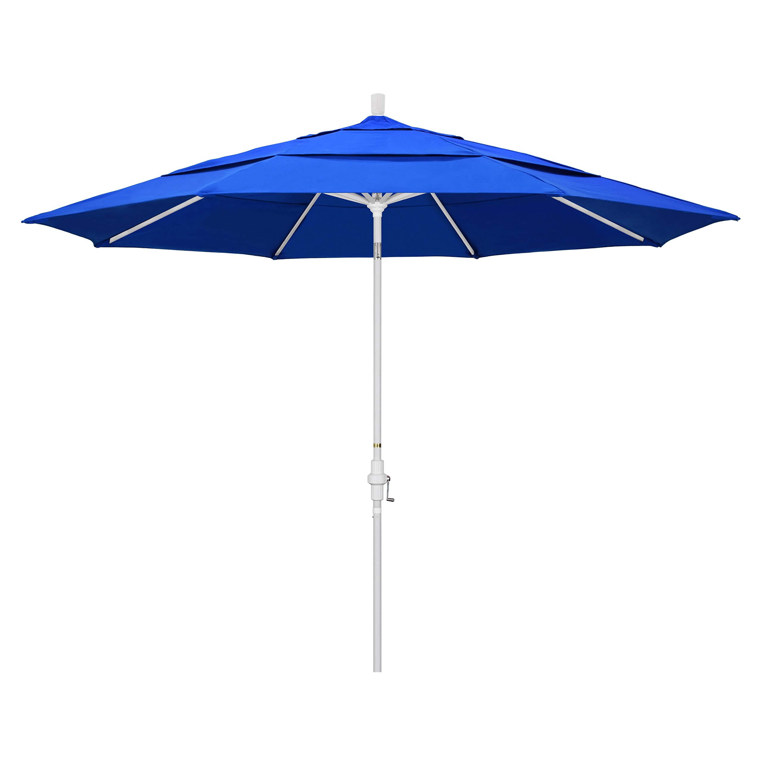 11' Round Aluminum Market Umbrella with Crank Lift & Tilt - Bronze Pole for Patio, Garden, Poolside & Outdoor Dining | California Umbrella Commercial Grade