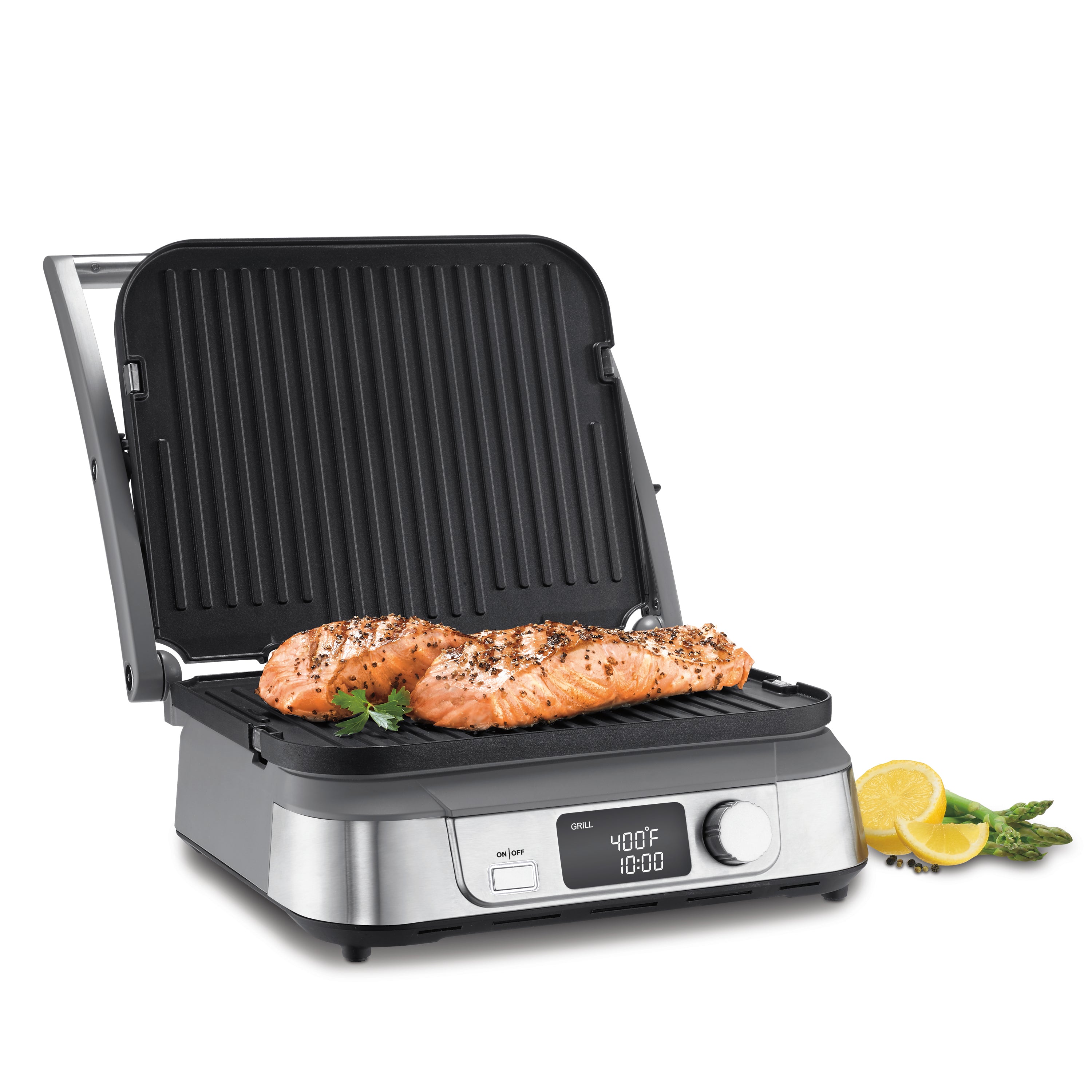 Cuisinart GR-5BC 5-in-1 Griddle & Panini Press - Electric Indoor Grill for Sandwiches, Burgers, Breakfast & More | Perfect for Home Kitchen, Camping & Small Spaces