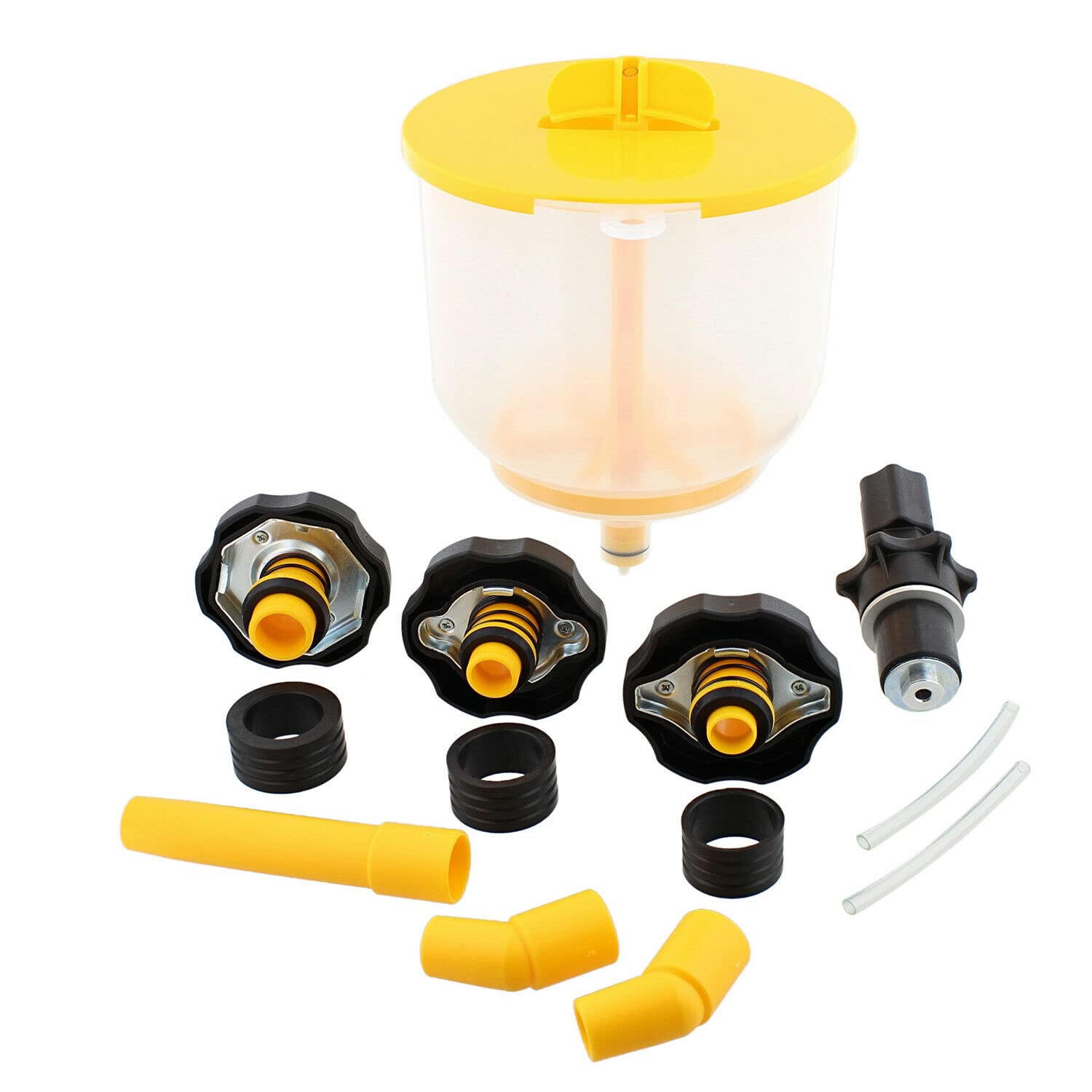 AC Radiator Funnel Fill Kit - Spill Proof Coolant Flush Set with No Spill Bleeder | Perfect for Car AC Maintenance & DIY Coolant Replacement
