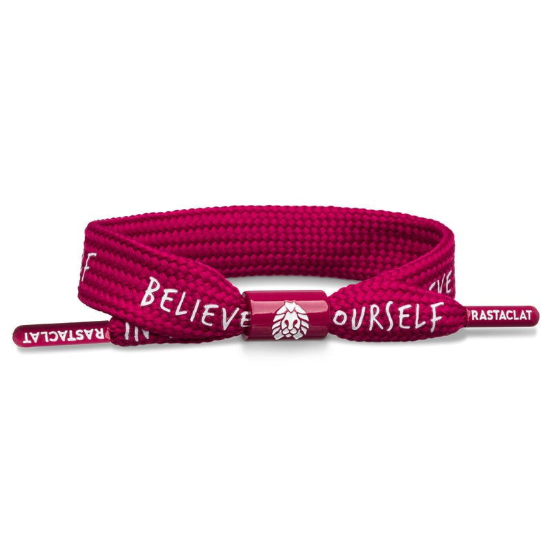 Rastaclat Believe Red M/L Wristband - Stylish & Inspirational Rubber Bracelet for Men & Women - Perfect for Fitness, Sports & Everyday Motivation