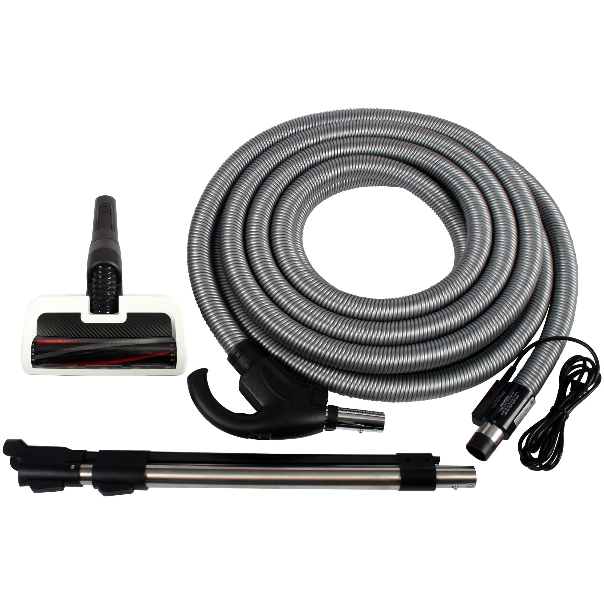 Cen-Tec Systems 97558 All-Floors Central Vacuum Powerhead with 35 Ft. PT Hose - Gray | Powerful Suction for Hardwood, Tile & Carpet | Ideal for Home Cleaning & Pet Hair Removal