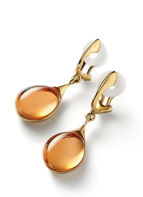 GALEA Clip On Earrings for Women - Honey Gold Fashion Earrings for Non-Pierced Ears - Perfect for Parties, Weddings & Everyday Wear