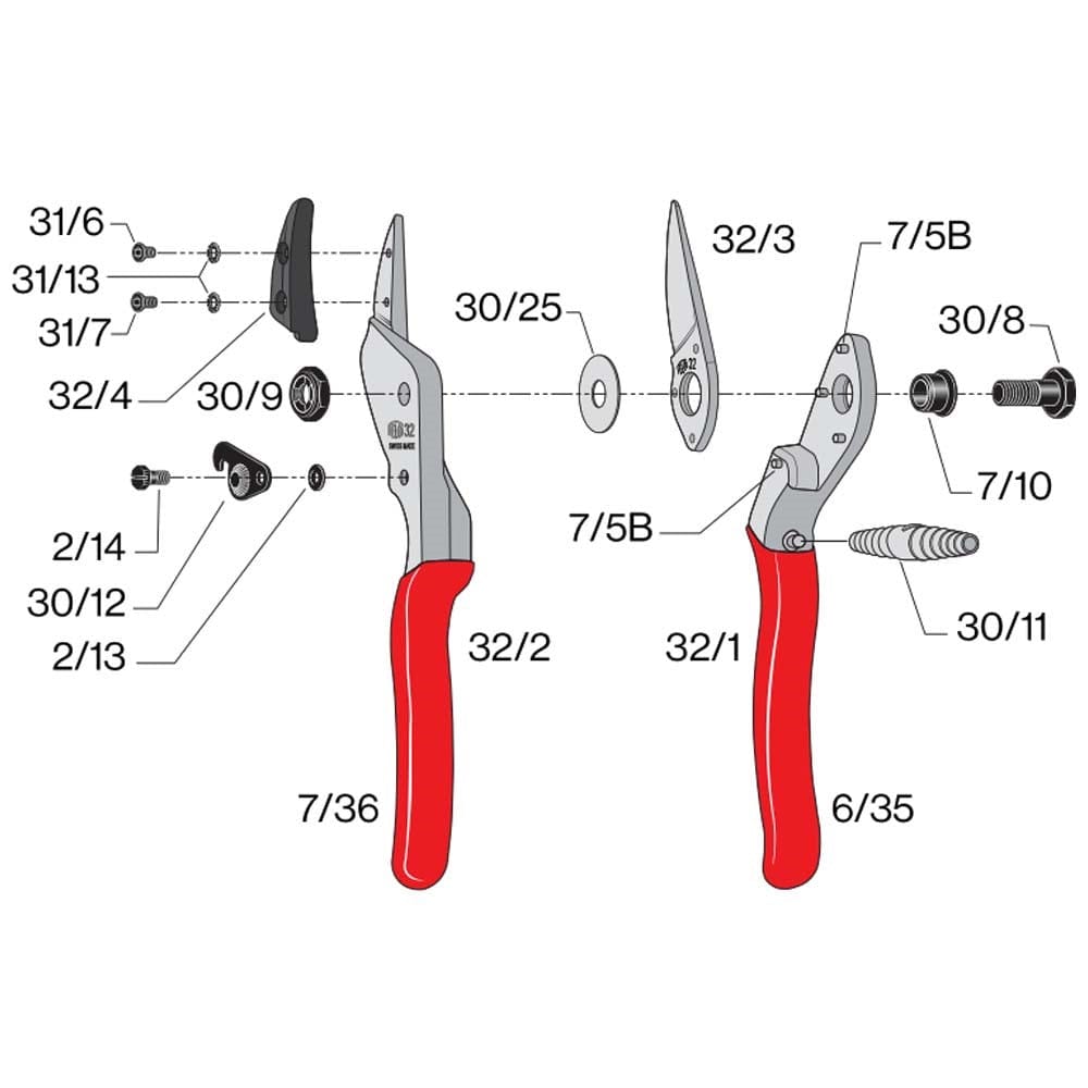 Felco 32 Pruner Replacement Parts - High Quality Garden Shears Repair Kit for Professional Landscaping & Gardening Tools Maintenance