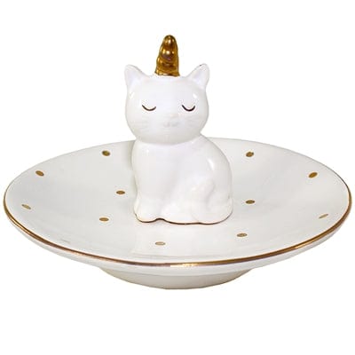 Camille Uni Cat Ring Tray - Elegant Jewelry Dish for Rings, Earrings & Small Accessories - Perfect for Vanity, Dresser & Bathroom Organization