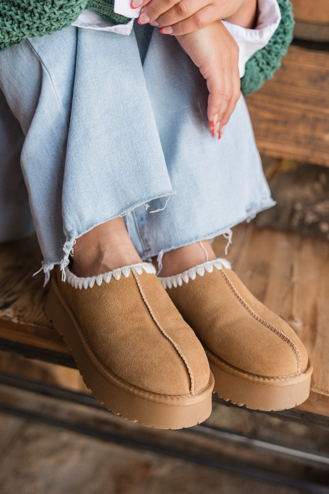 Gabbie Chestnut Embroidered Slippers for Women - Cozy House Shoes with Non-Slip Sole - Perfect for Indoor Comfort, Relaxation & Gift Giving