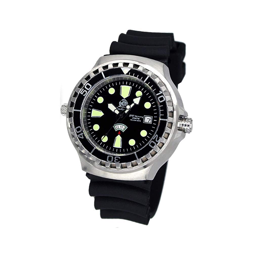 Tauchmeister T0246 Professional Diver Watch - 20 ATM Water Resistant, Sapphire Crystal, Date Display - Perfect for Scuba Diving, Snorkeling & Water Sports
