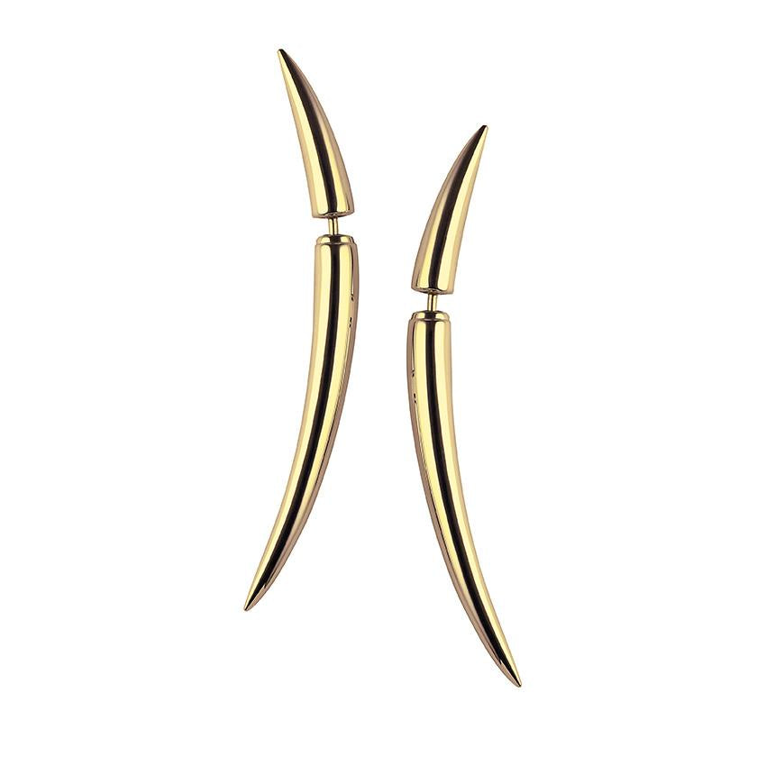 14K Yellow Gold Vermeil Quill Earrings - Elegant Feather Dangle Earrings for Women | Perfect for Parties, Weddings & Special Occasions