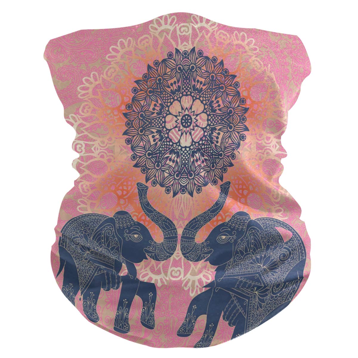 Elephant Print Neck Gaiter - Sun Protection, Dust Mask, Bandana & Balaclava for Outdoor Activities, Cycling, Hiking & Running