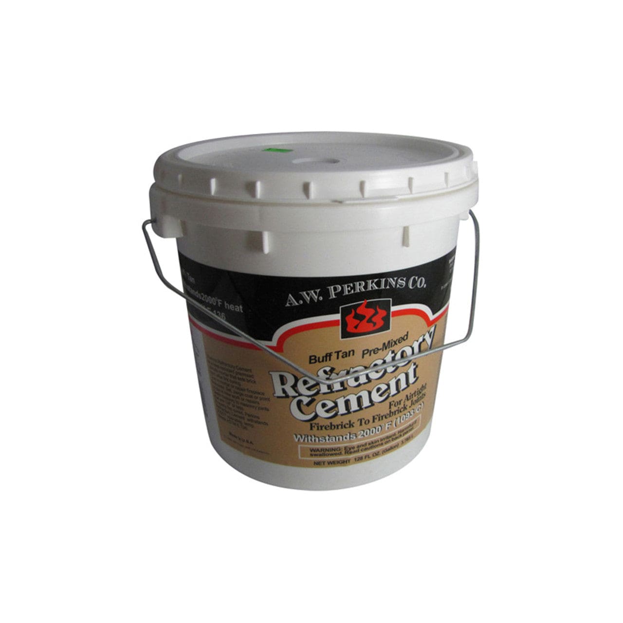 2 Gallons Buff Tan Refractory Cement - Premixed High Heat Mortar for Fireplaces, Kilns & Forges - 1 Case (2 x 1 Gallon Tubs) - Ideal for Masonry Repairs, Wood Stoves & Foundry Applications