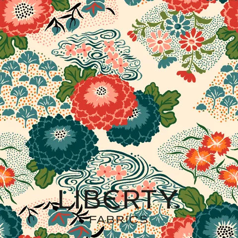 Liberty Fabrics Arthurs Garden 2 01667314A Floral Cotton Fabric - Perfect for Quilting, Dressmaking & Home Decor Projects