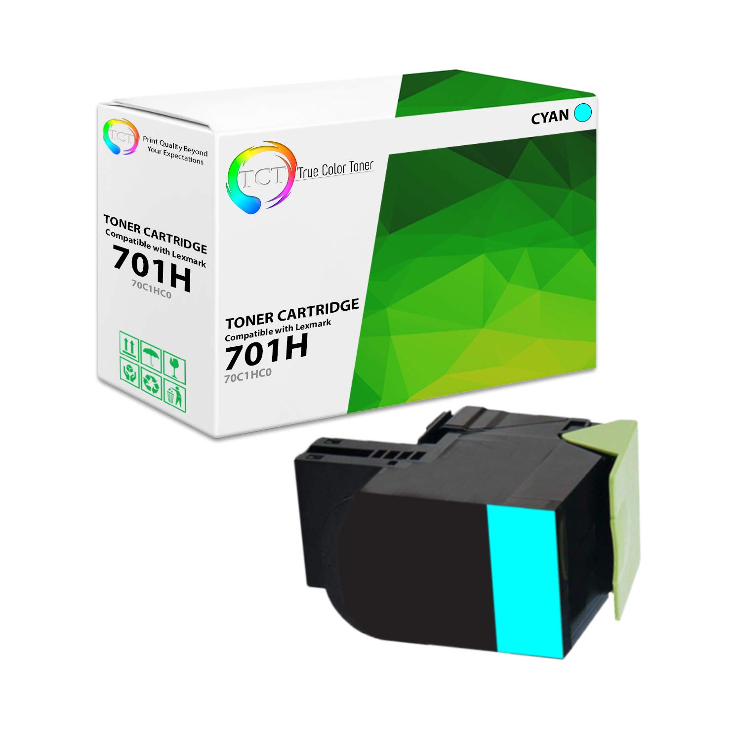 Premium Lexmark 701H 70C1HC0 Cyan Toner Cartridge - 3,000 Pages for CS310dn/CS410dn/CS510de Printers - Office & Home Use