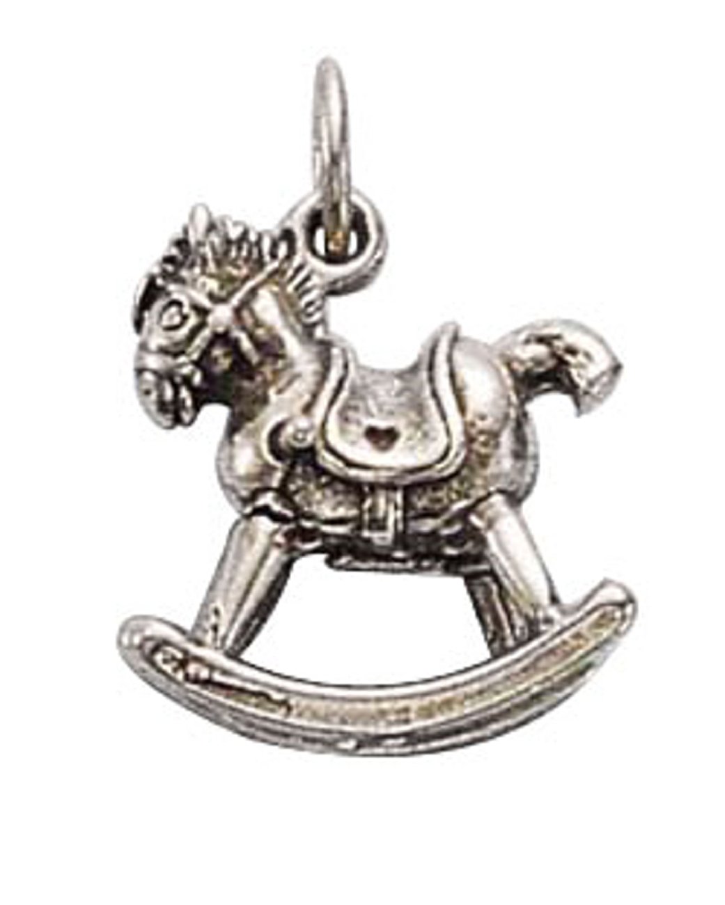 1.5mm Sterling Silver Box Chain Necklace with Rocking Horse Pendant for Men, Women & Toddlers - Perfect for Gifts, Birthdays & Everyday Wear