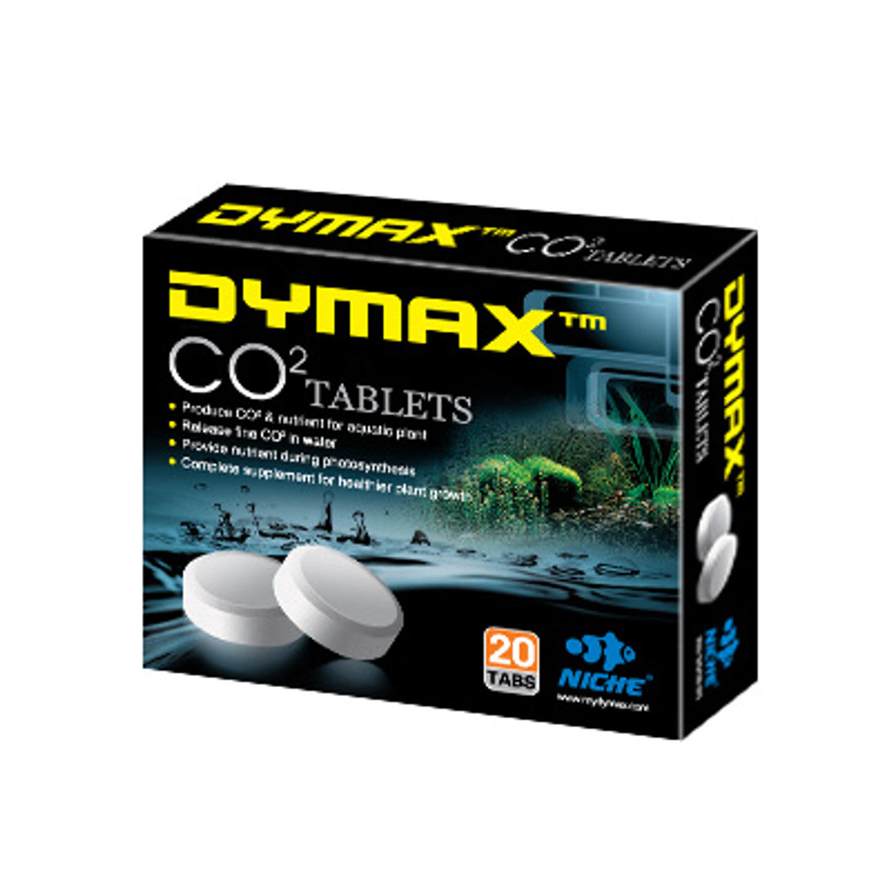 Dymax CO2 Tablets for Aquarium Plants - 20 Pack | Boost Plant Growth in Freshwater Tanks