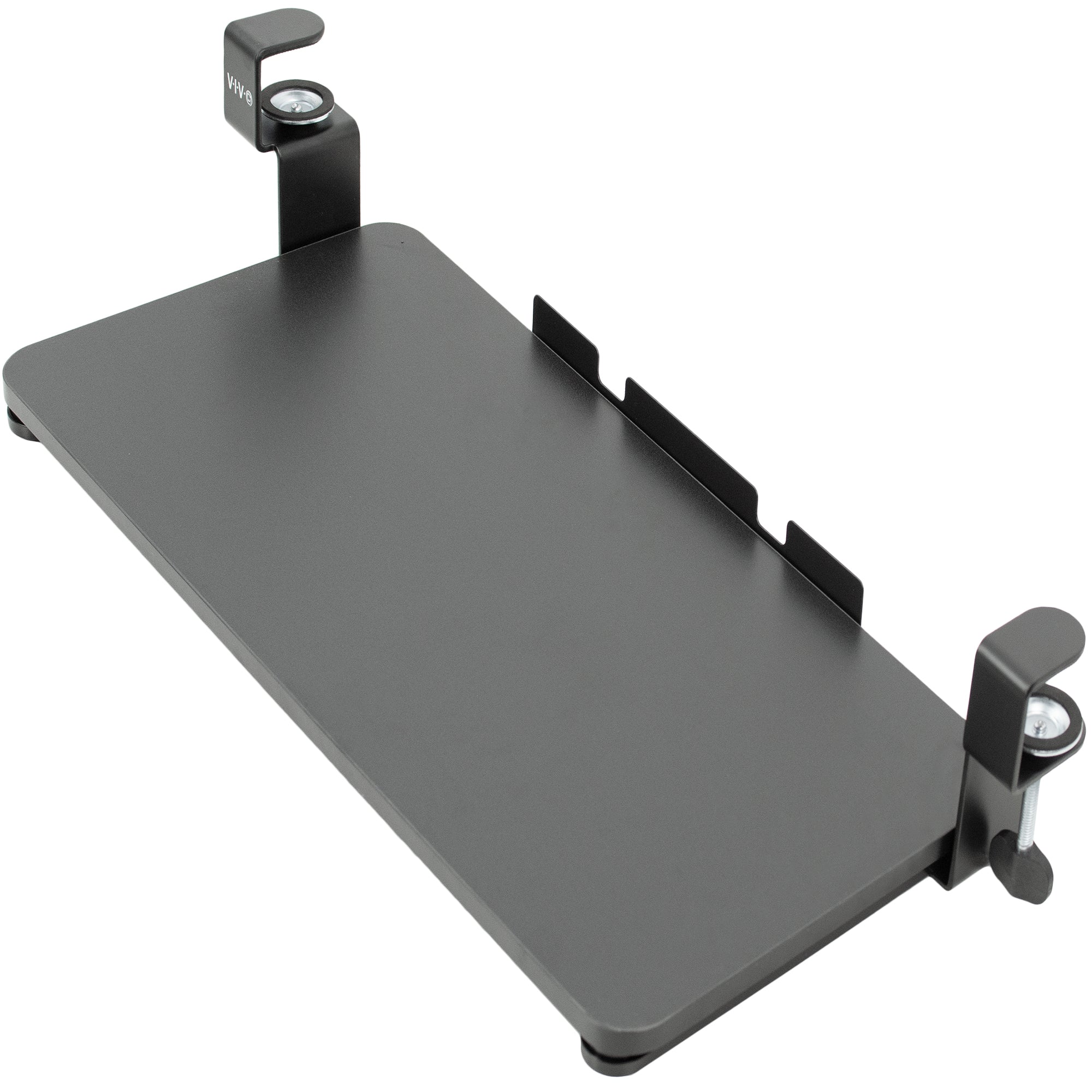 Ergonomic Black Clamp-On Keyboard Tray - Adjustable Under Desk Mount for Computer, Laptop & Office Workstations - Perfect for Home Office, Gaming Setup & Workspace Organization