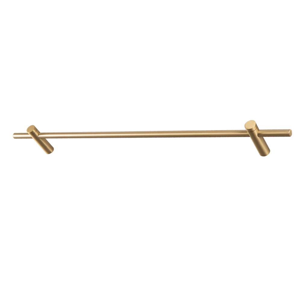 Nordic Solid Brass Towel Bar with 5 Hooks - Rustproof Bathroom Hanging Rod, Gold Finish Kitchen Towel Rack, Durable & Easy to Install for Bathroom, Kitchen, and Laundry Room Organization