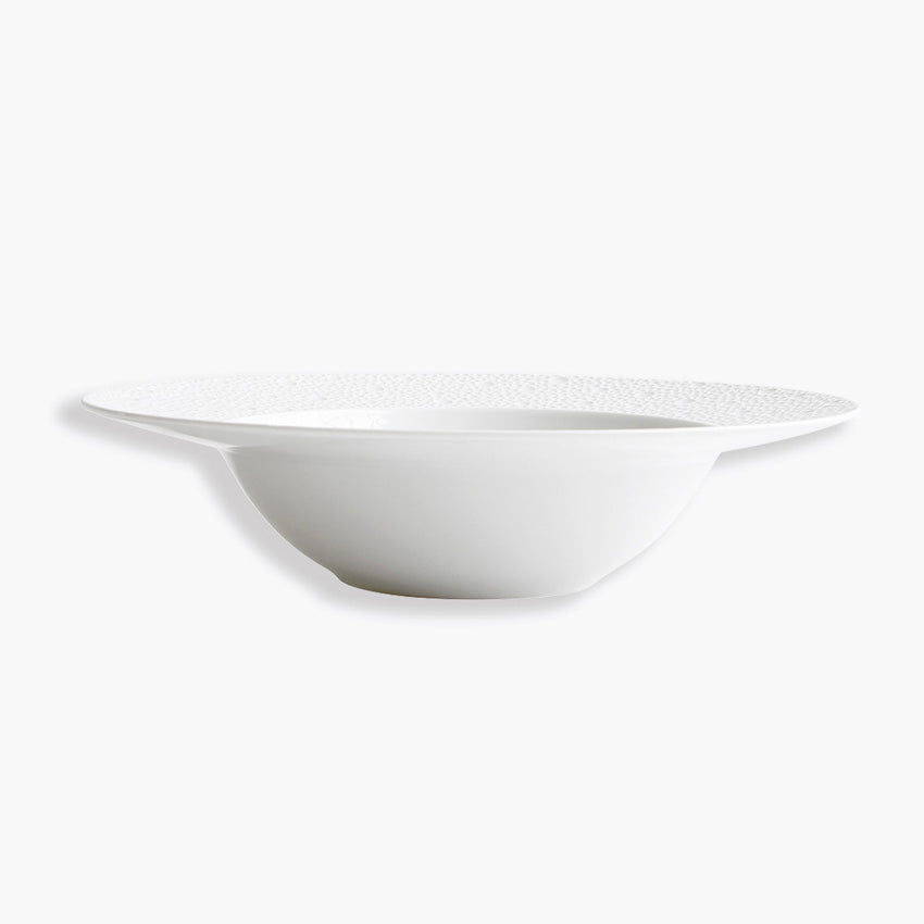 Bernardaud Ecume Deep Rim Soup Bowl - 9 Inch White Porcelain Dinnerware for Elegant Dining & Entertaining