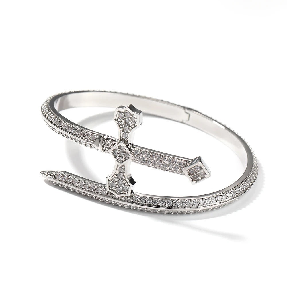 Elegant Diamond Cross Bracelet for Women - 14K Gold Plated Religious Jewelry Gift for Christmas, Baptism & Everyday Wear