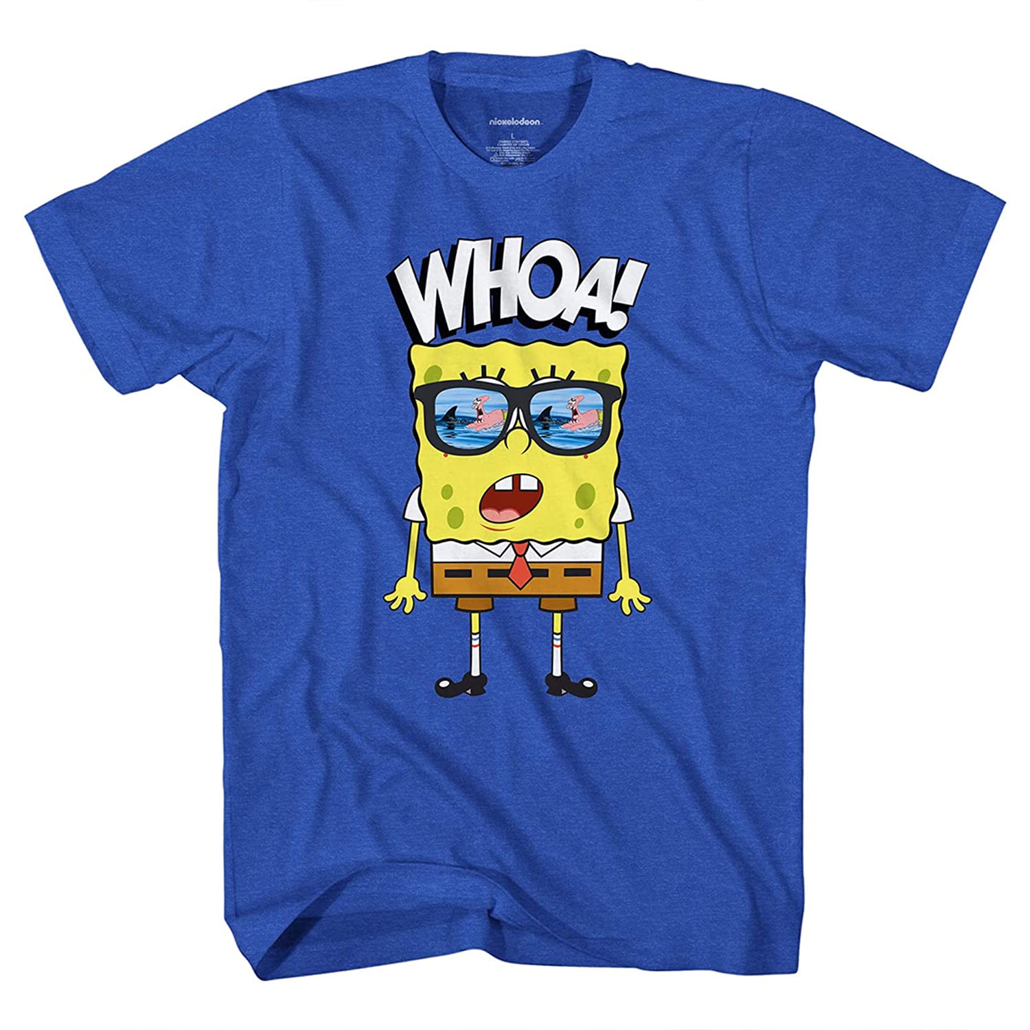 SpongeBob SquarePants Boys T-Shirt - Classic Cartoon Character Tee with Spongebob, Squidward, Patrick & Mr. Krabs - Soft Cotton Kids Shirt for Birthday Parties, Halloween & Casual Wear (Royal Heather, Small)