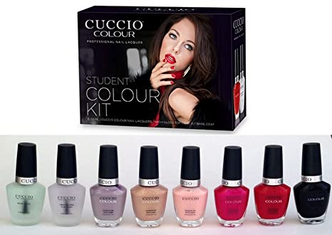 Cuccio Professional Nail Polish Student Kit - 8 Piece Nail Color Set for Beginners | Perfect for Nail Art Practice, Salon Training & Home Manicures