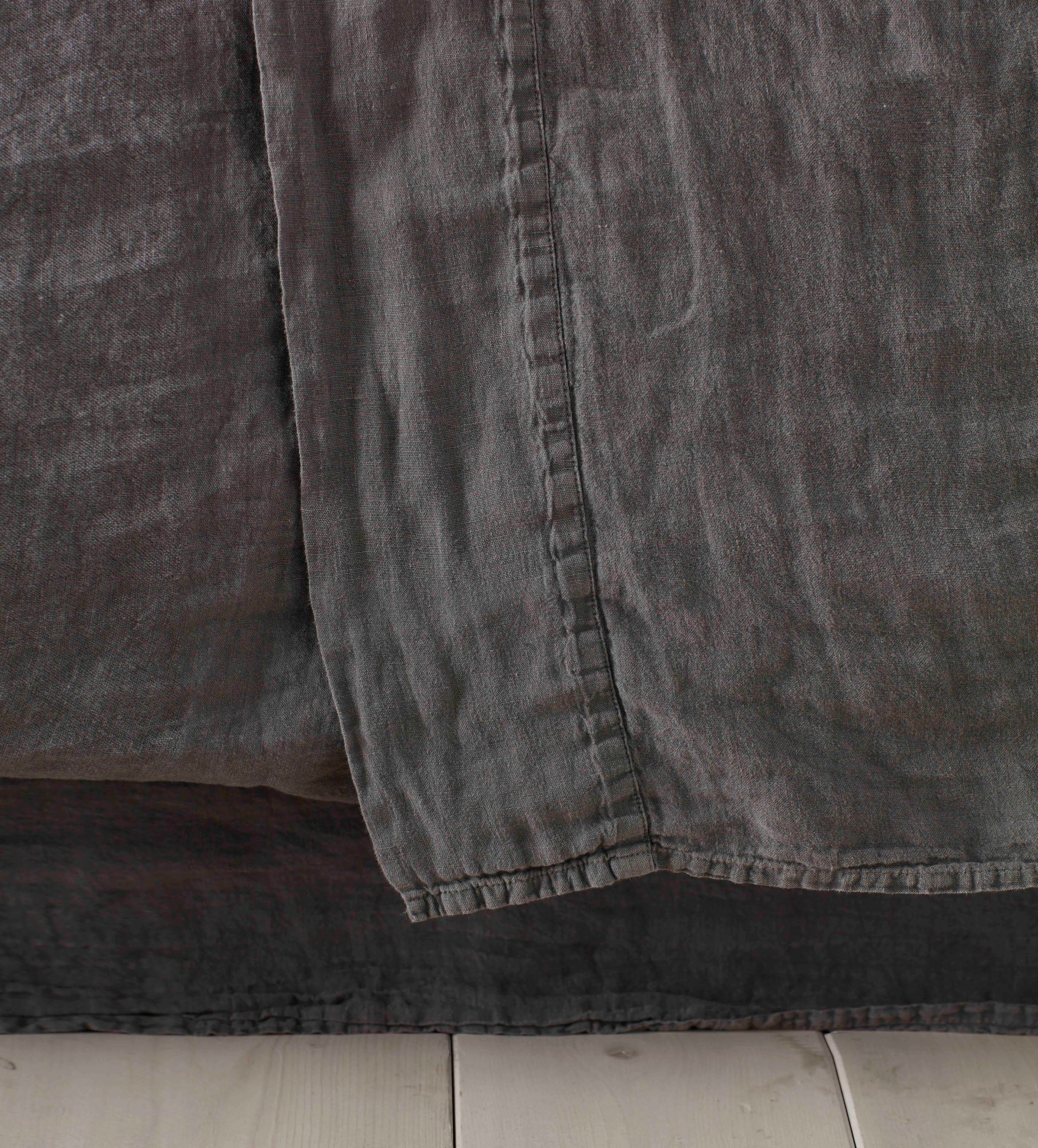 Premium 100% Linen Flat Sheet - Natural Charcoal Color - Breathable & Hypoallergenic Bedding for Comfortable Sleep - Perfect for Master Bedroom, Guest Room & Vacation Homes