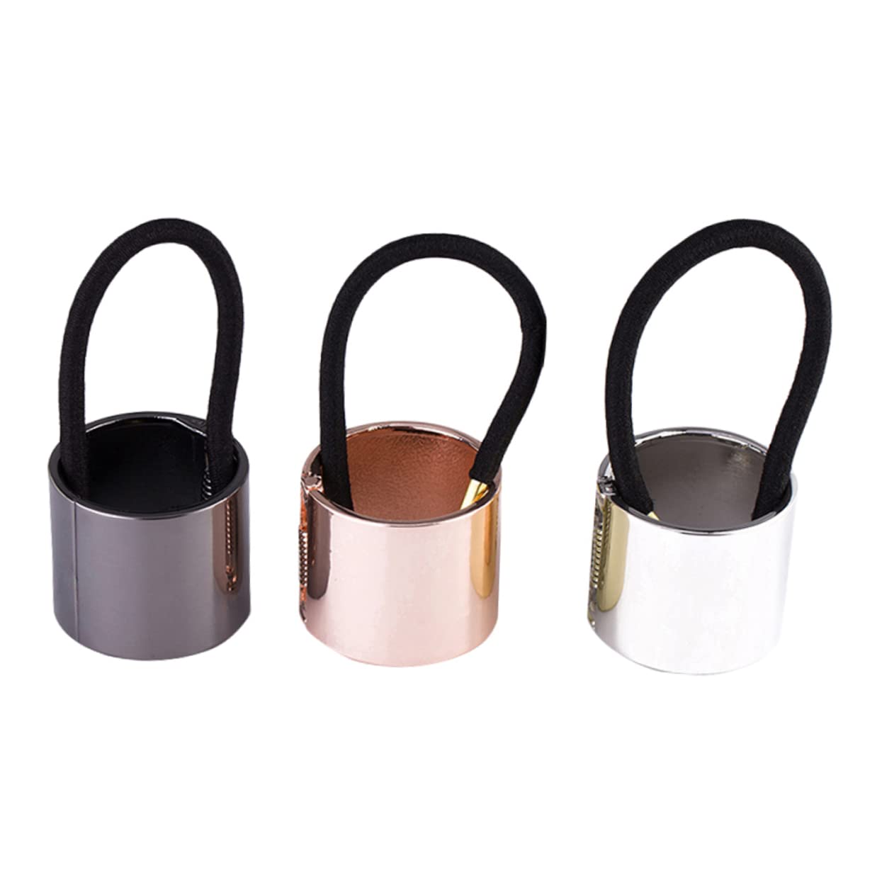 FOMIYES 3-Piece Metal Hair Cuff Set for Women - Braided Hair Jewelry, Scrunchie Holder, Ponytail Accessories - Perfect for Boho, Wedding & Everyday Hairstyles