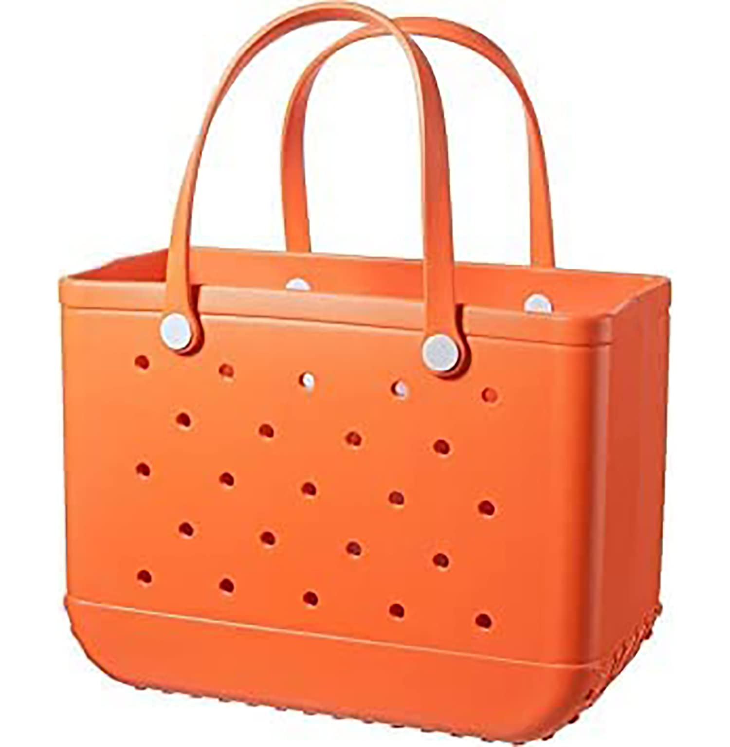 Waterproof Beach Tote Bag for Women & Men - Large Orange Washable Rubber Travel Bag for Pool, Sports, Beach & Market - Perfect for Swimming, Gym, Shopping & Vacation (STB123)