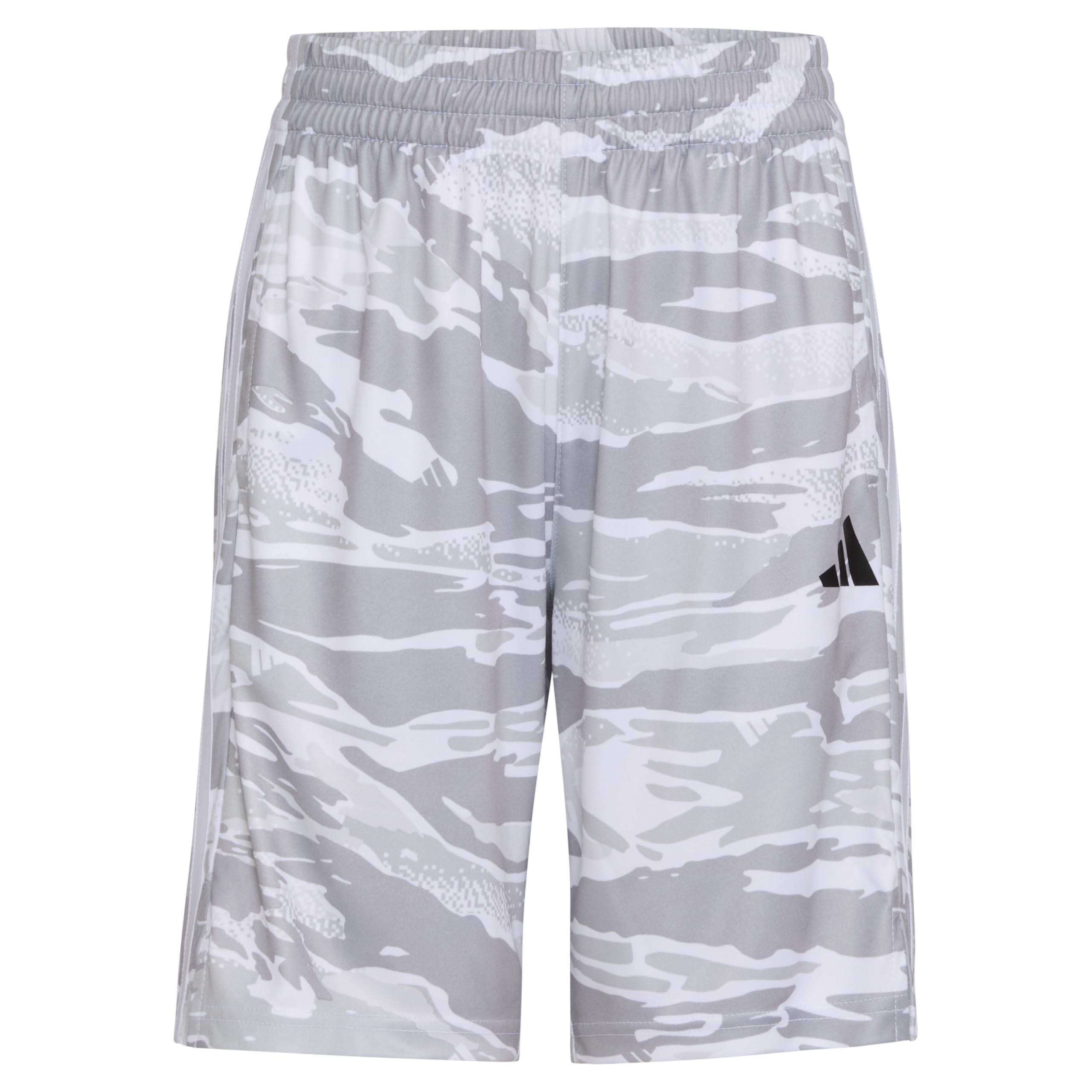 Adidas Boys' AOP Tiger Camo 3-Stripe Athletic Shorts - Comfortable Sports & Casual Wear for Kids' Outdoor Activities, Gym & Playtime