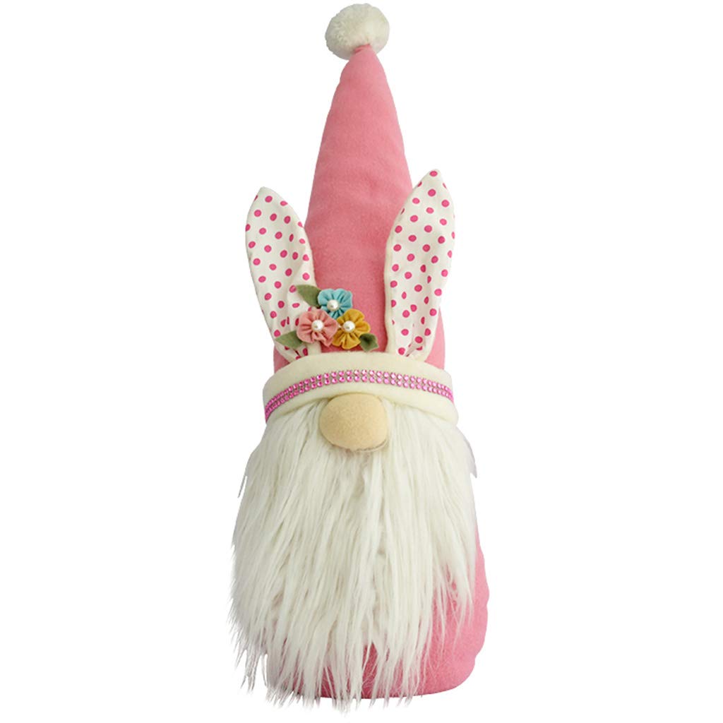 Easter Bunny Gnome Decor - Nordic Swedish Scandinavian Tomte Elf Statue for Flower Girl Room, Easter Party & Spring Home Decoration