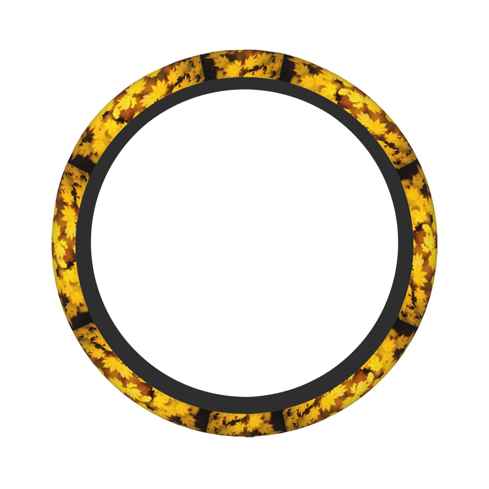 Universal Fit Leaf Pattern Steering Wheel Cover for Cars - Elastic Cloth Car Accessory for Most Vehicles (SUV, Sedan, Truck) - Non-Slip Grip & Sun Protection for Comfortable Driving