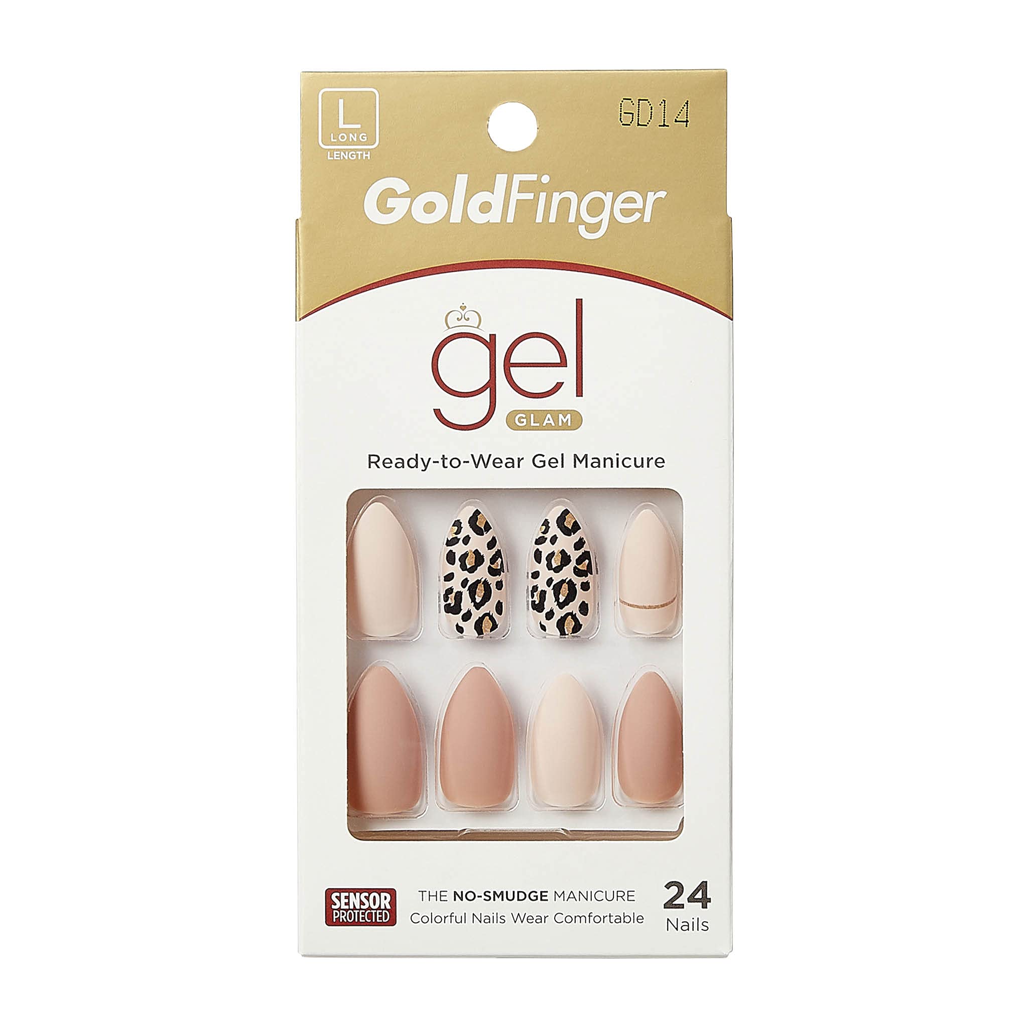 KISS GoldFinger Gel Glam Design Nails (GD14) - Long-Lasting Press-On Nails with Glitter & Shine - Perfect for Parties, Weddings, and Special Occasions