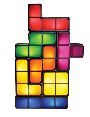 Tetris LED Puzzle Desk Lamp - DIY Buildable Night Light with 7 Interlocking Pieces for Kids & Adults - Perfect for Bedroom, Office, and Gaming Room Decor
