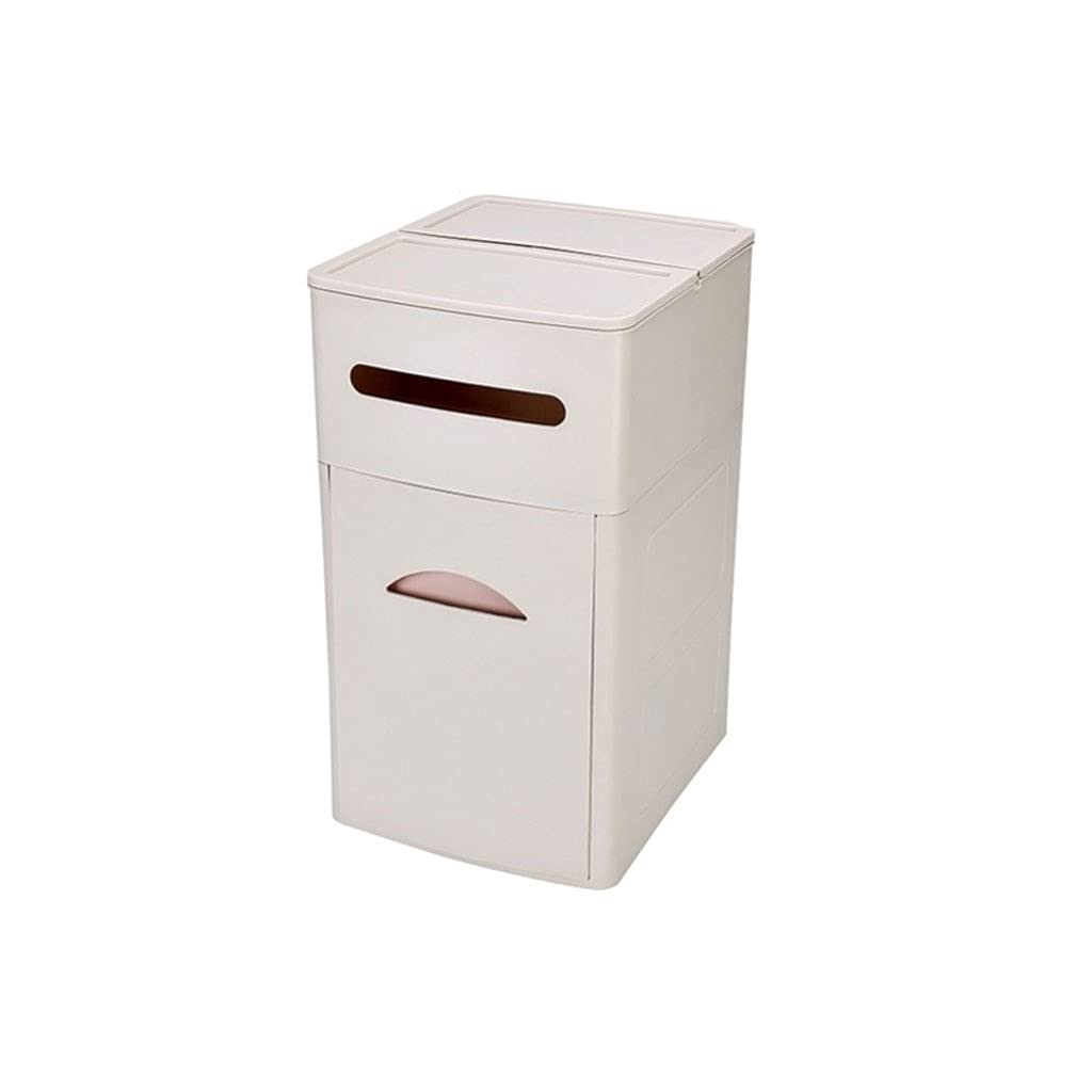 10L Toilet Trash Can with Tissue Box Holder - 2-in-1 Bathroom Organizer with Storage Drawer, Space-Saving Garbage Bin for Small Bathrooms (Color: C) | Perfect for Bathroom, Vanity & Toilet Organization