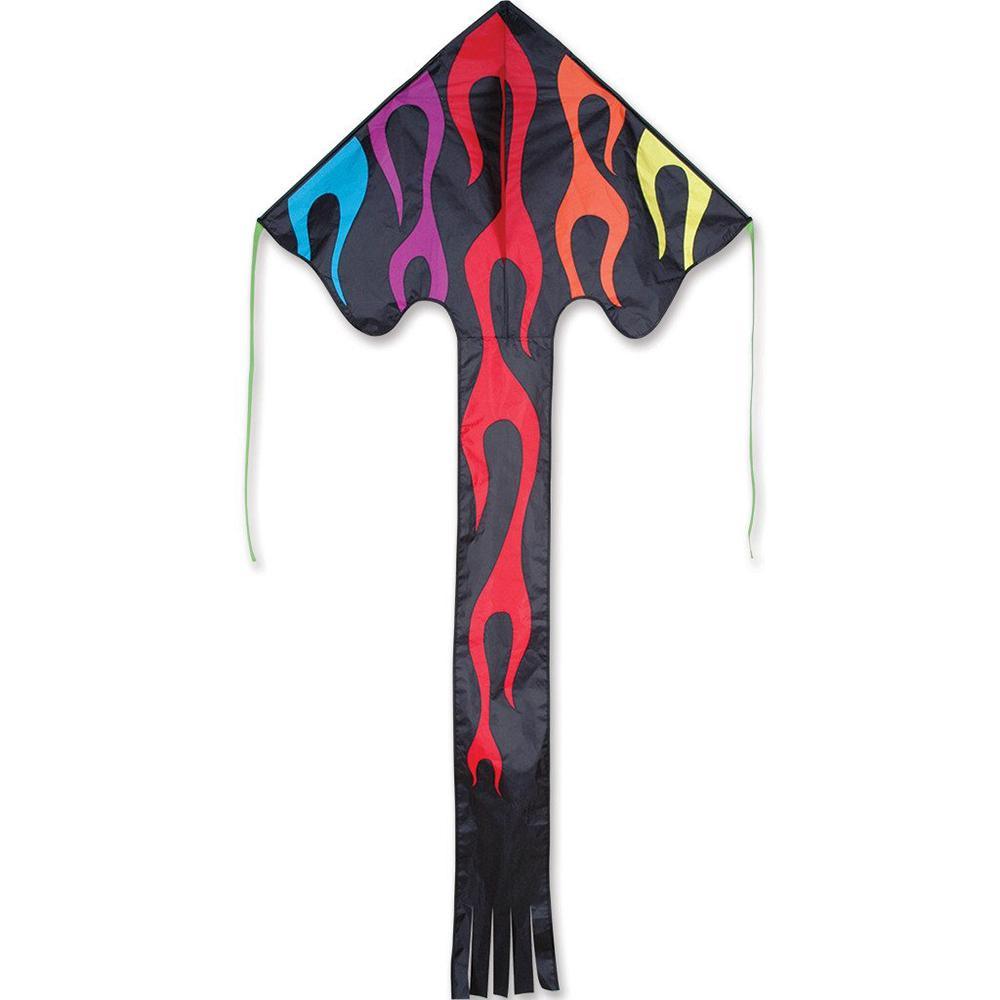 Rainbow Flames Large Easy Flyer Kite - Colorful Outdoor Kite for Beach, Park & Family Fun