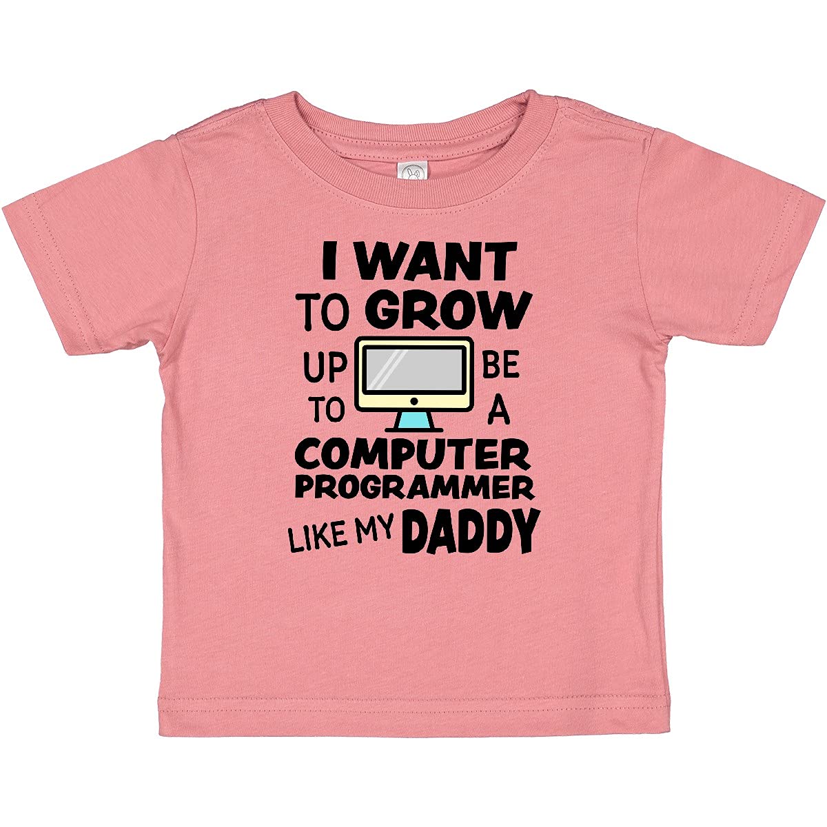 Inktastic 'I Want to Grow Up to Be a Computer Programmer' Baby T-Shirt - Cute Coding-Themed Outfit for Infants & Toddlers - Perfect for Tech-Loving Parents & Future Coders