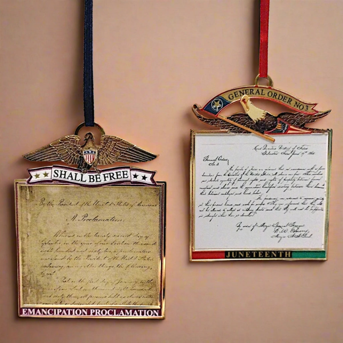 Emancipation Proclamation & Juneteenth Commemorative Ornament Set - Historical Holiday Decor for Home, Office & Juneteenth Celebrations