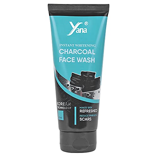 Yana Activated Charcoal Face Wash for Deep Cleansing & Oil Control – Best for Acne-Prone & Oily Skin – Daily Detoxifying Facial Cleanser for Men & Women